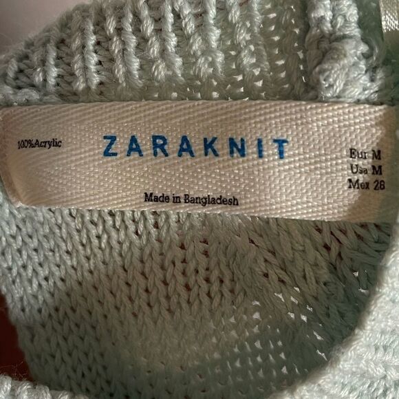 ZARA Knit Mint Green Open Back Sweater - Picture 3 of 5